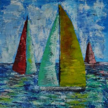 Print of Abstract Boat Paintings by Iliana Ovtcharova