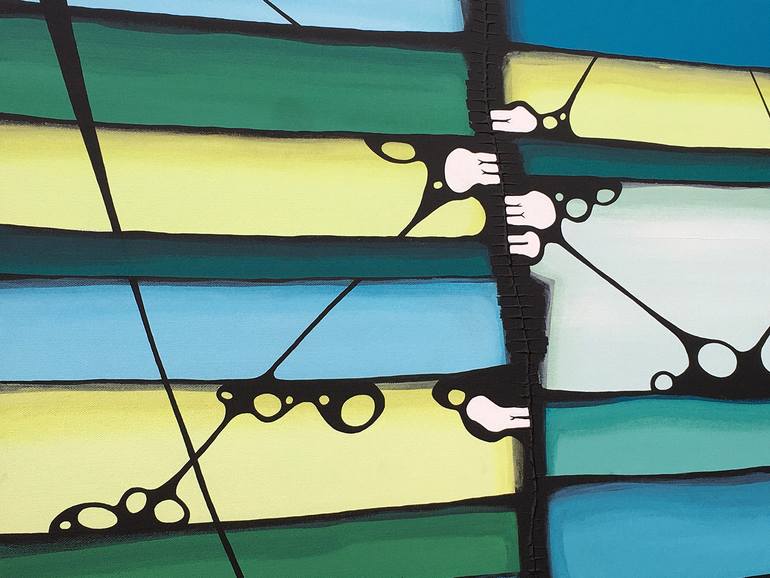 Original Art Deco Abstract Painting by Russell Phillips