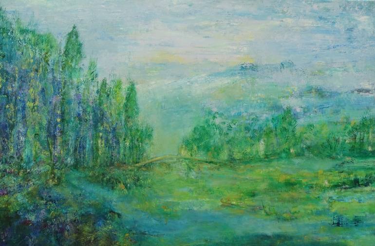 Original Impressionism Landscape Painting by Corinne Foucouin