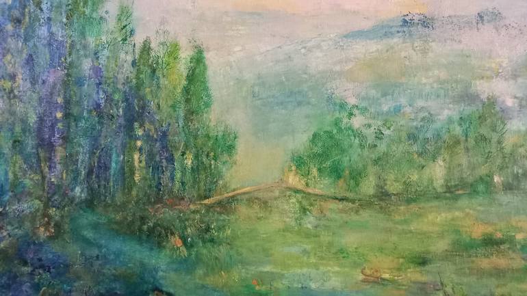 Original Impressionism Landscape Painting by Corinne Foucouin