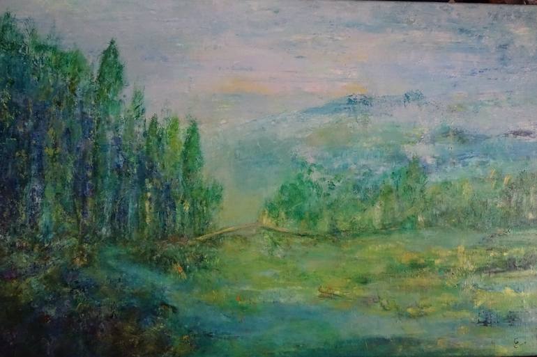 Original Impressionism Landscape Painting by Corinne Foucouin