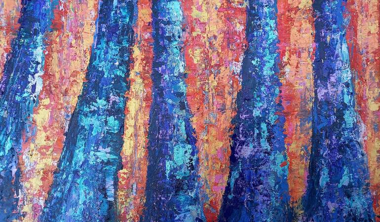 Original Abstract Expressionism Nature Painting by Corinne Foucouin