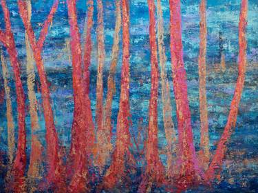 Original Abstract Expressionism Tree Paintings by Corinne Foucouin
