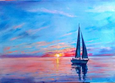 Print of Realism Seascape Paintings by Diana Vidovic Petrovic