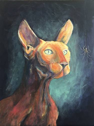 Print of Expressionism Cats Paintings by Tanya Sava