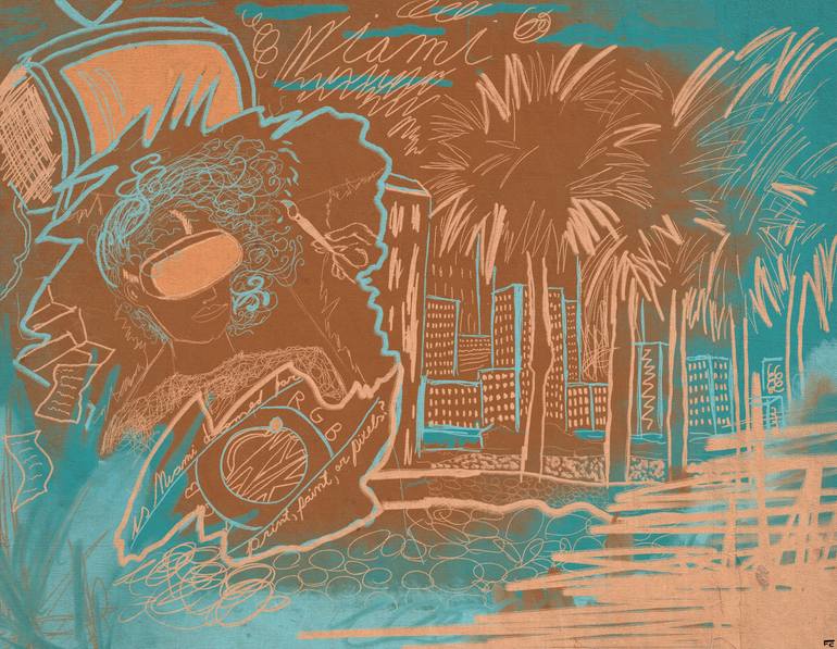 Original Abstract Expressionism Abstract Printmaking by Freddy Chacin