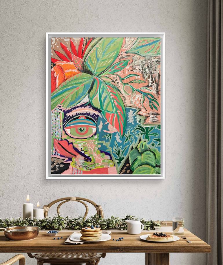 Original Abstract Botanic Mixed Media by Freddy Chacin