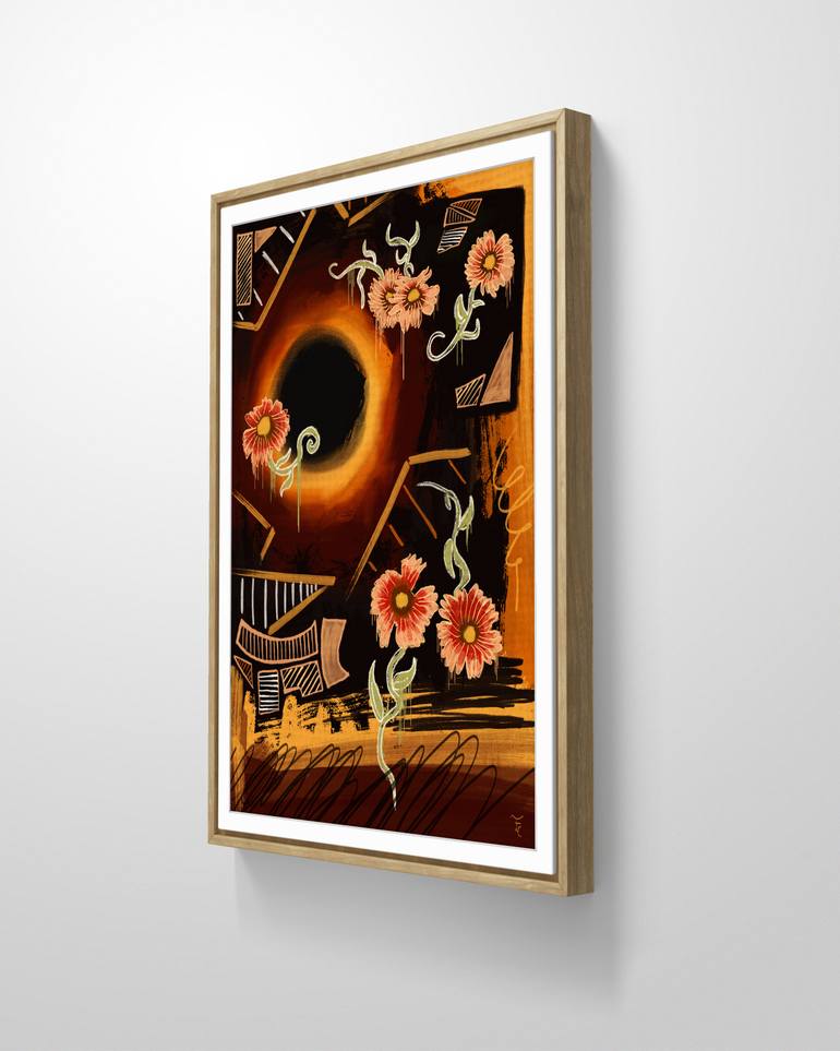 Original Abstract Expressionism Outer Space Printmaking by Freddy Chacin