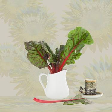 Red chard in white jug Limited Edition 2 of 50 thumb
