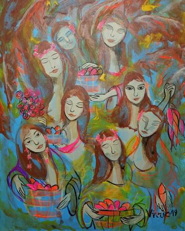 Print of Expressionism Women Paintings by Rommel Rico