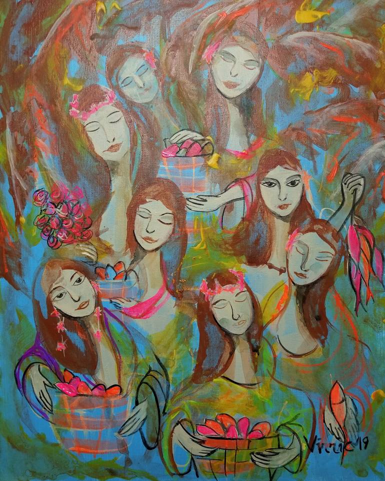 8 Fish-wives Painting by Rommel Rico | Saatchi Art