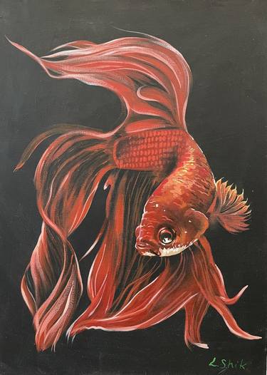 Print of Pop Art Fish Paintings by Lena Shik