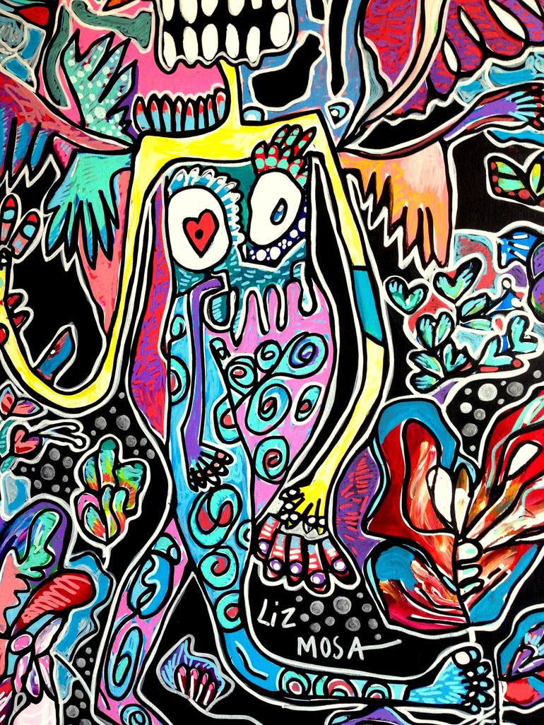 Original Surrealism Abstract Painting by Liz Mosa