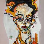 Contemporary portrait painting - Mari by Retne Art