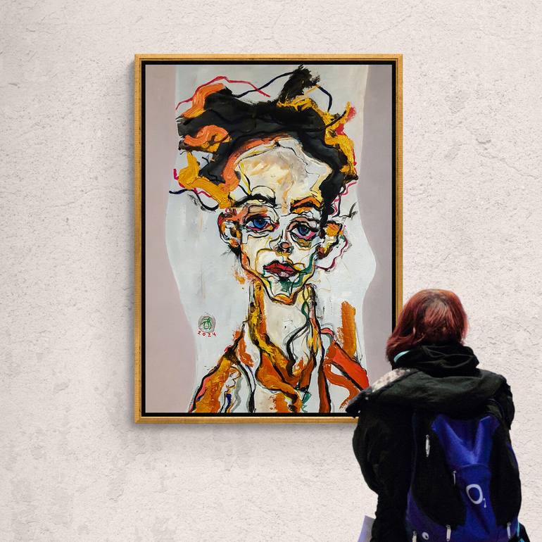 Original Contemporary Women Painting by Retne Art