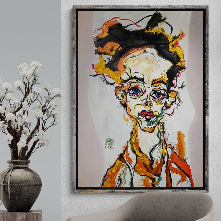 Original Contemporary Women Painting by Retne Art