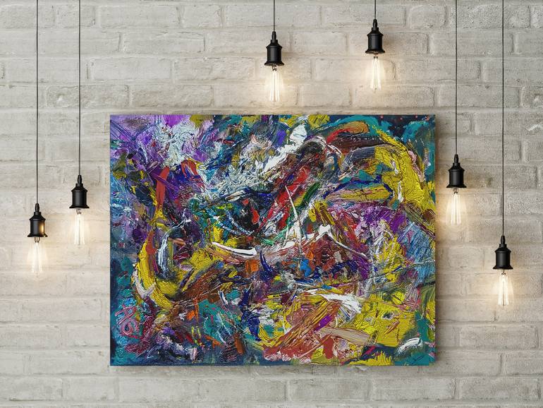 Original Abstract Expressionism Abstract Painting by Retne Art