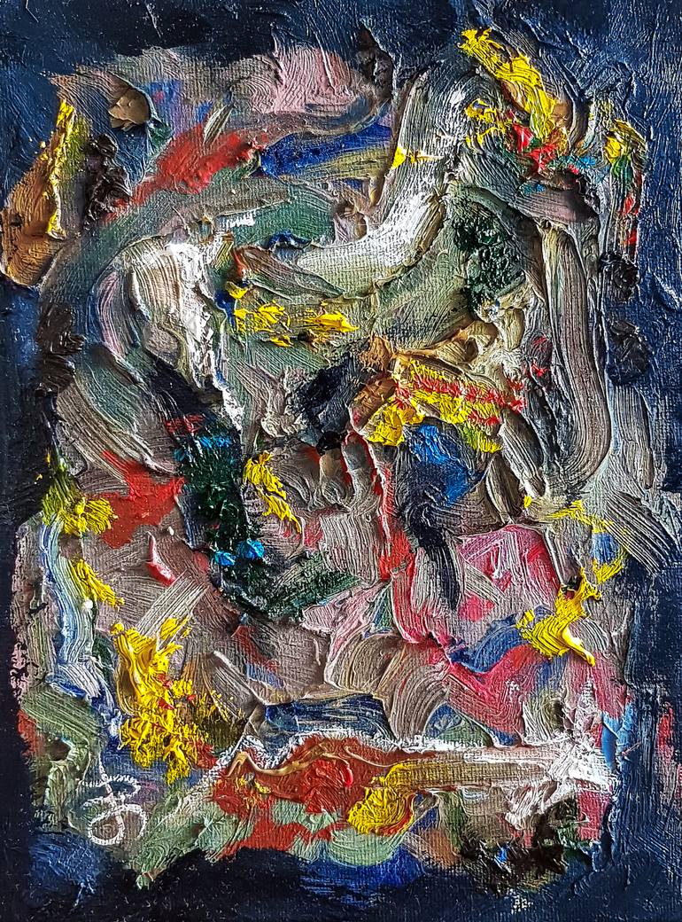 Abstract Textured Impasto Oil Painting on Canvas Panel. READY TO HANG.  Painting