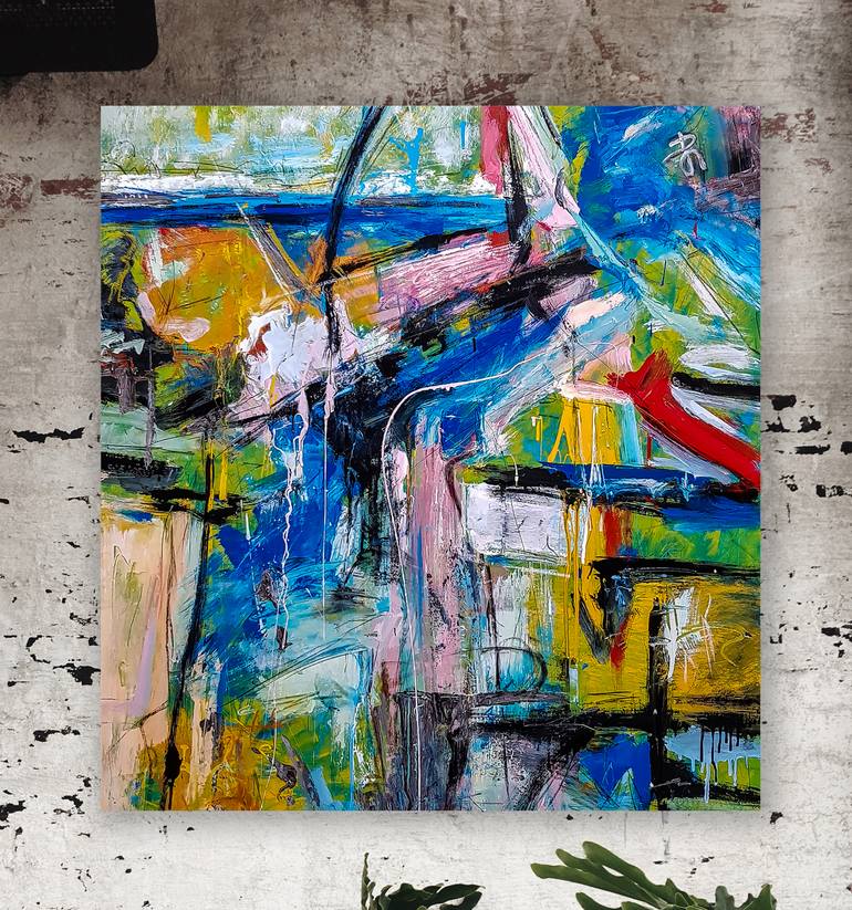 Original Abstract Expressionism Abstract Painting by Retne Art