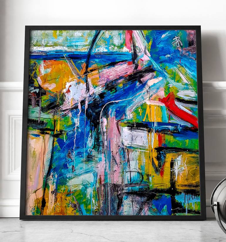 Original Abstract Expressionism Abstract Painting by Retne Art