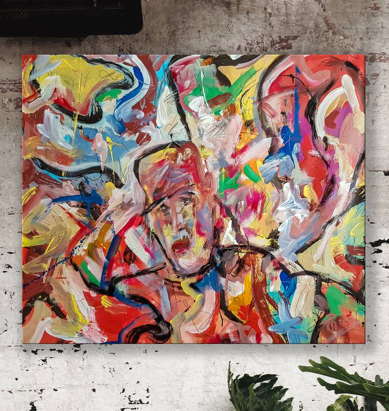 Original Abstract Expressionism Abstract Painting by Retne Art