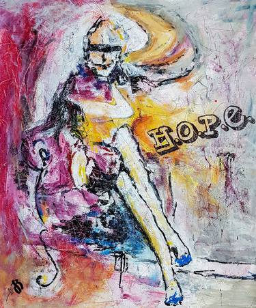 - Sitting Woman (H.O.P.E.) - Hold On, Pain Ends - Large XXL Painting thumb