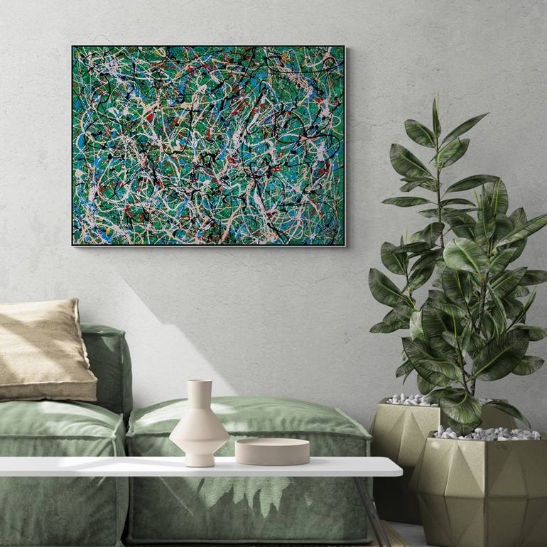 Original Abstract Expressionism Abstract Painting by Retne Art