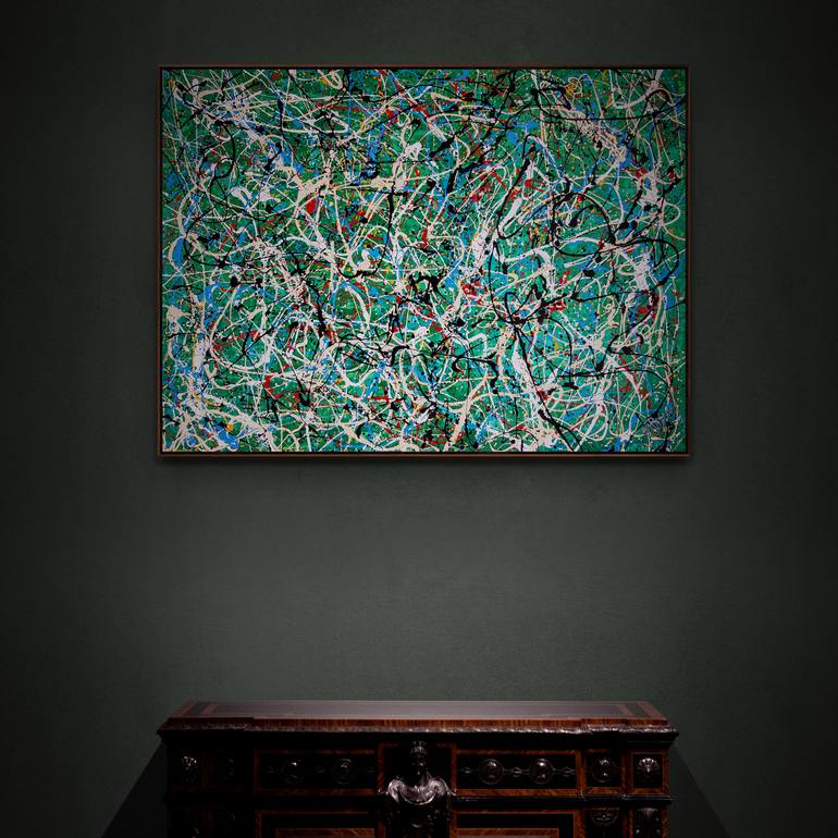 Original Abstract Expressionism Abstract Painting by Retne Art