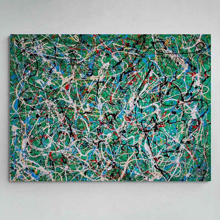 Original Abstract Expressionism Abstract Painting by Retne Art