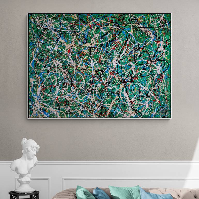 Original Abstract Expressionism Abstract Painting by Retne Art