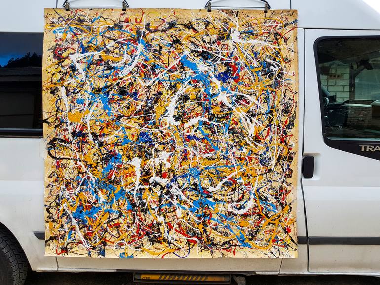 Original Abstract Expressionism Abstract Painting by Retne Art