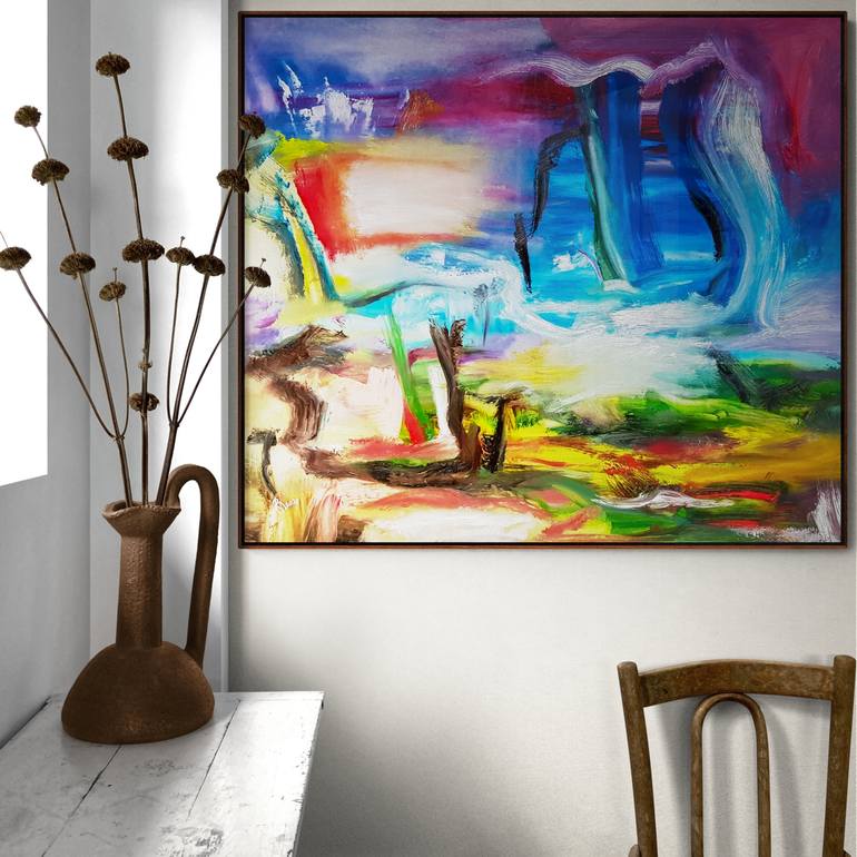 Original Abstract Expressionism Abstract Painting by Retne Art