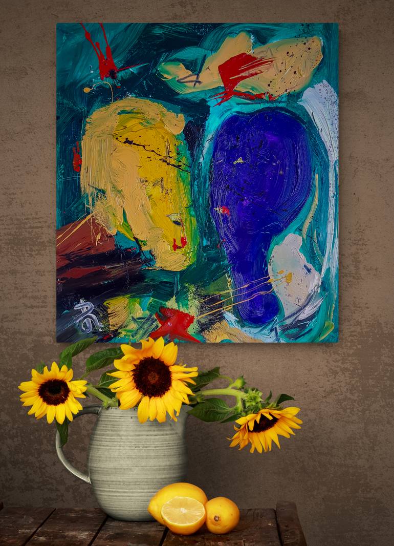 Original Abstract Expressionism Abstract Painting by Retne Art