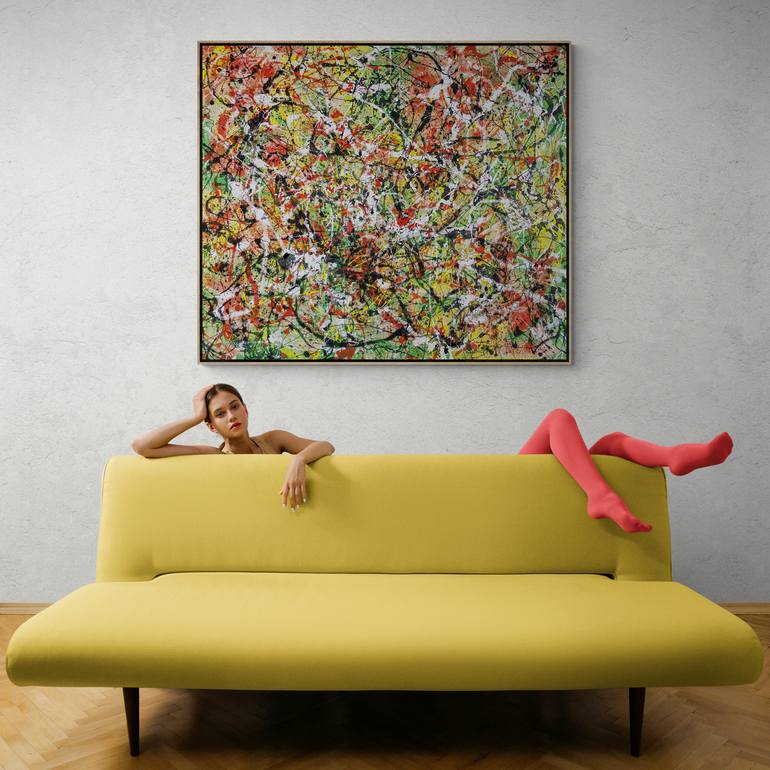 Original Abstract Expressionism Abstract Painting by Retne Art