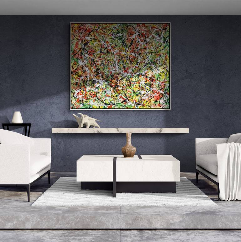 Original Abstract Expressionism Abstract Painting by Retne Art