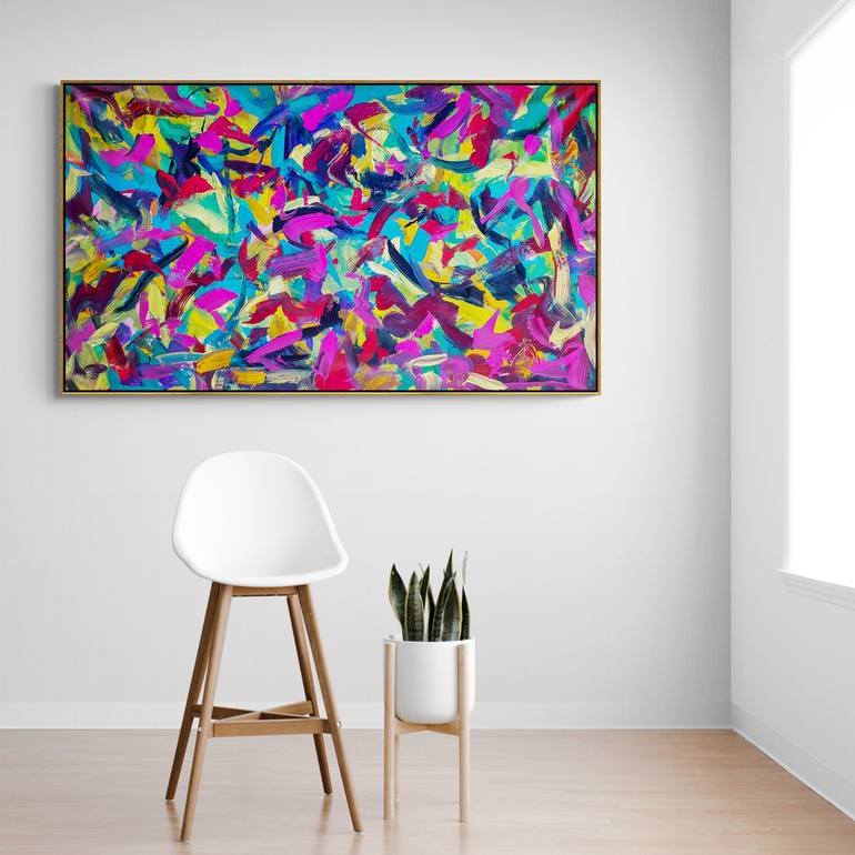 Original Abstract Expressionism Abstract Painting by Retne Art