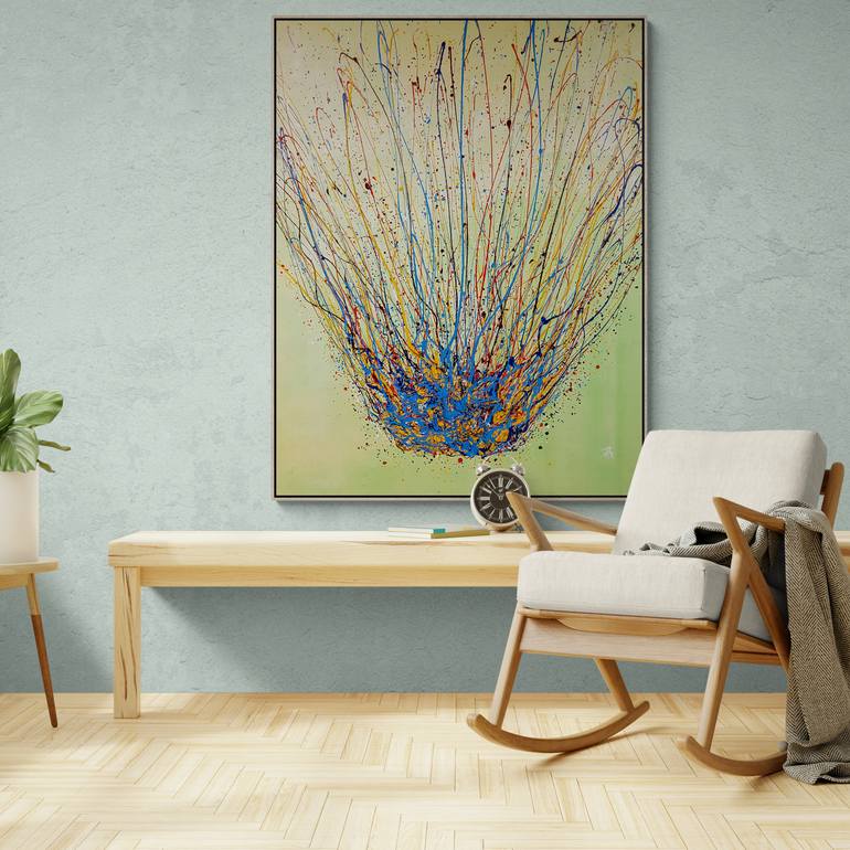 Original Abstract Expressionism Abstract Painting by Retne Art