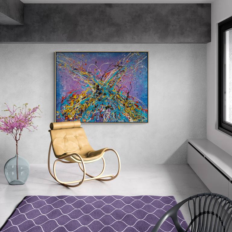 Original Abstract Expressionism Abstract Painting by Retne Art