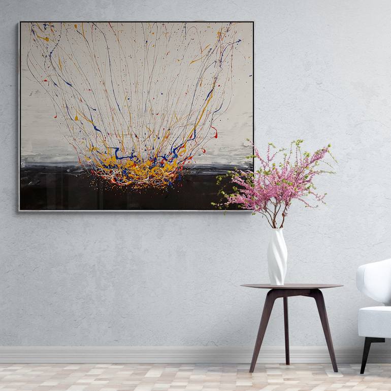Original Abstract Expressionism Abstract Painting by Retne Art