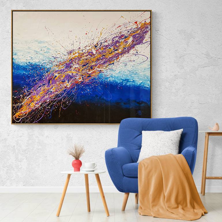 Original Abstract Expressionism Abstract Painting by Retne Art