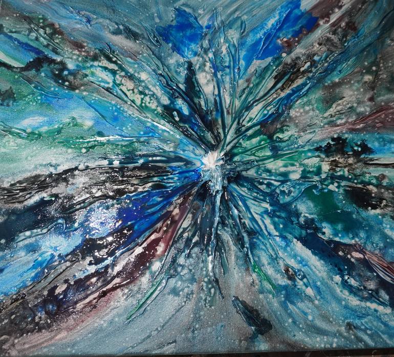 Original Abstract Expressionism Abstract Painting by Oktay Marjaee