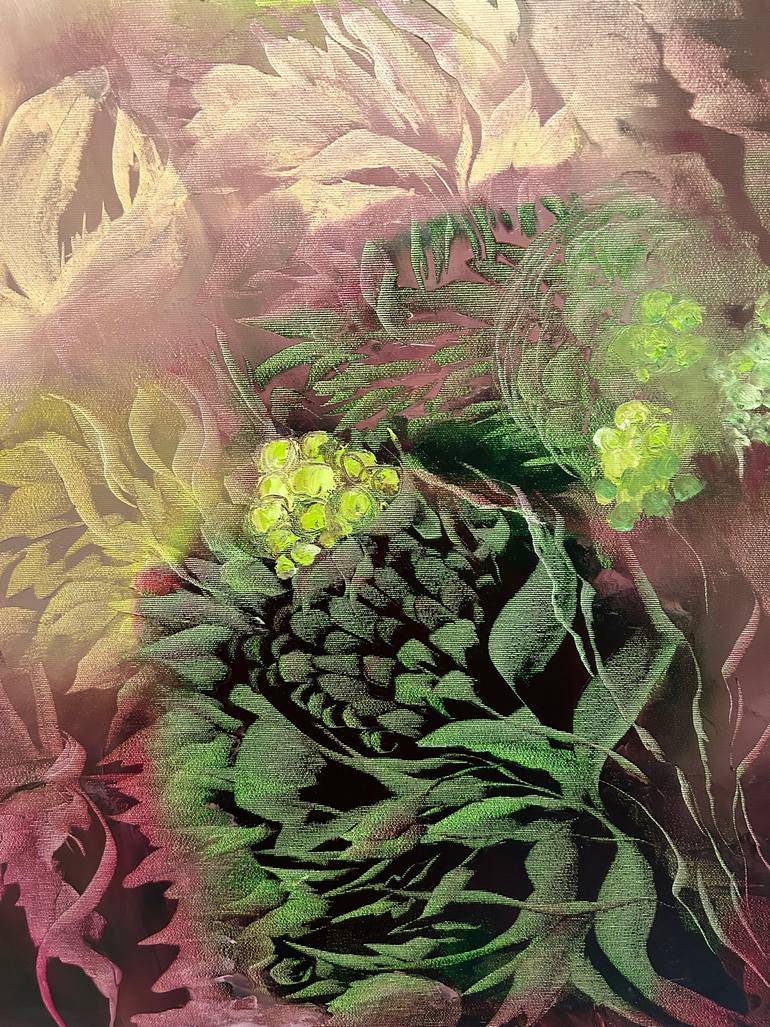 Original Abstract Expressionism Floral Painting by Ludmila Budanov