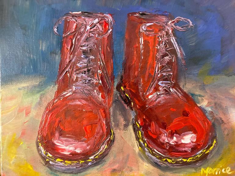 Painting on sale of boots