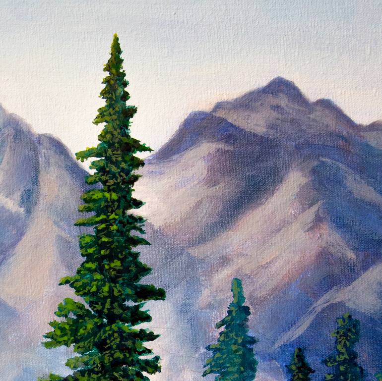 Original Art Deco Landscape Painting by Iryna Mykhailenko