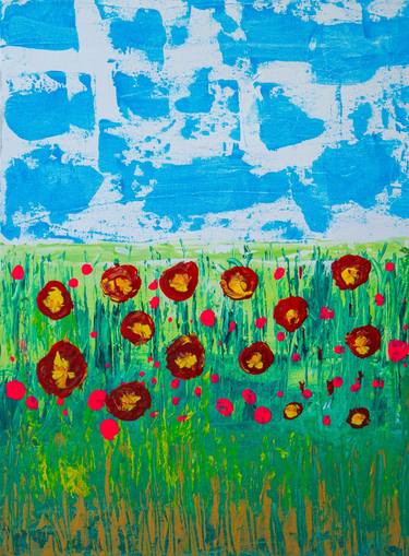 Original Abstract Expressionism Floral Paintings by Marina Monroe