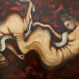 Leda and her swans by Basil Eliades