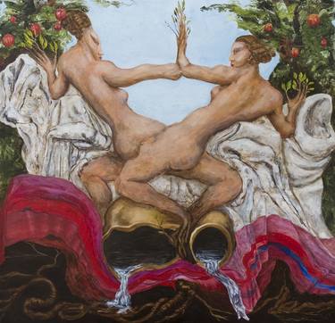 Print of Nude Paintings by Basil Eliades
