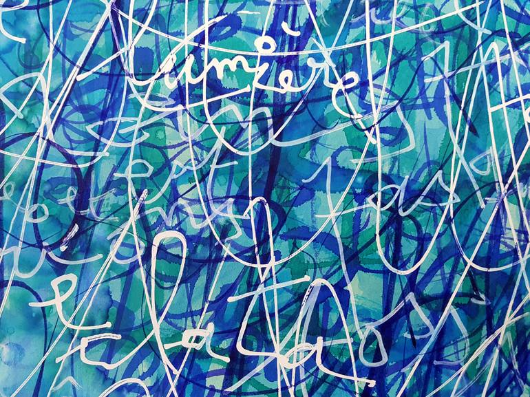 Original Abstract Expressionism Abstract Painting by Yvan Hesbois