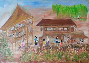 Wooden  houses and Thai way of life thumb