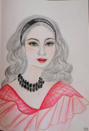 Original Modern Women Drawings by Wanida Rangcakanok